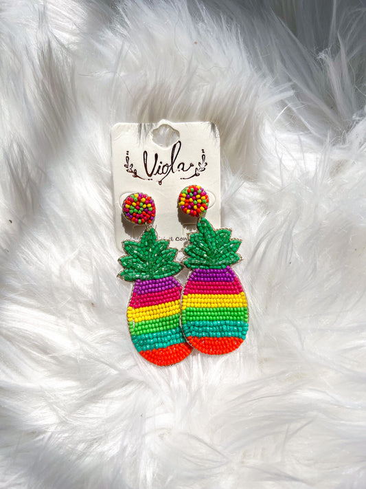 Tropical pineapple earrings