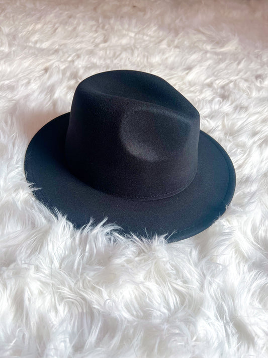 Black fedora hat